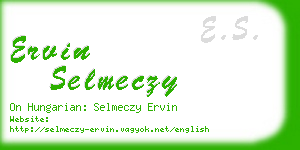 ervin selmeczy business card